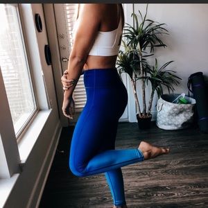Athleta Ombré Blue High Waisted Leggings